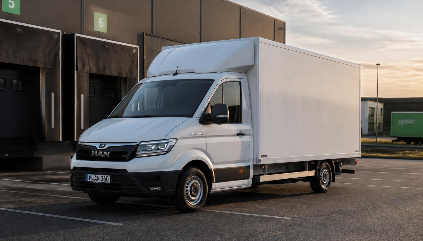 MAN TGE bakwagen bij een distributiecentrum